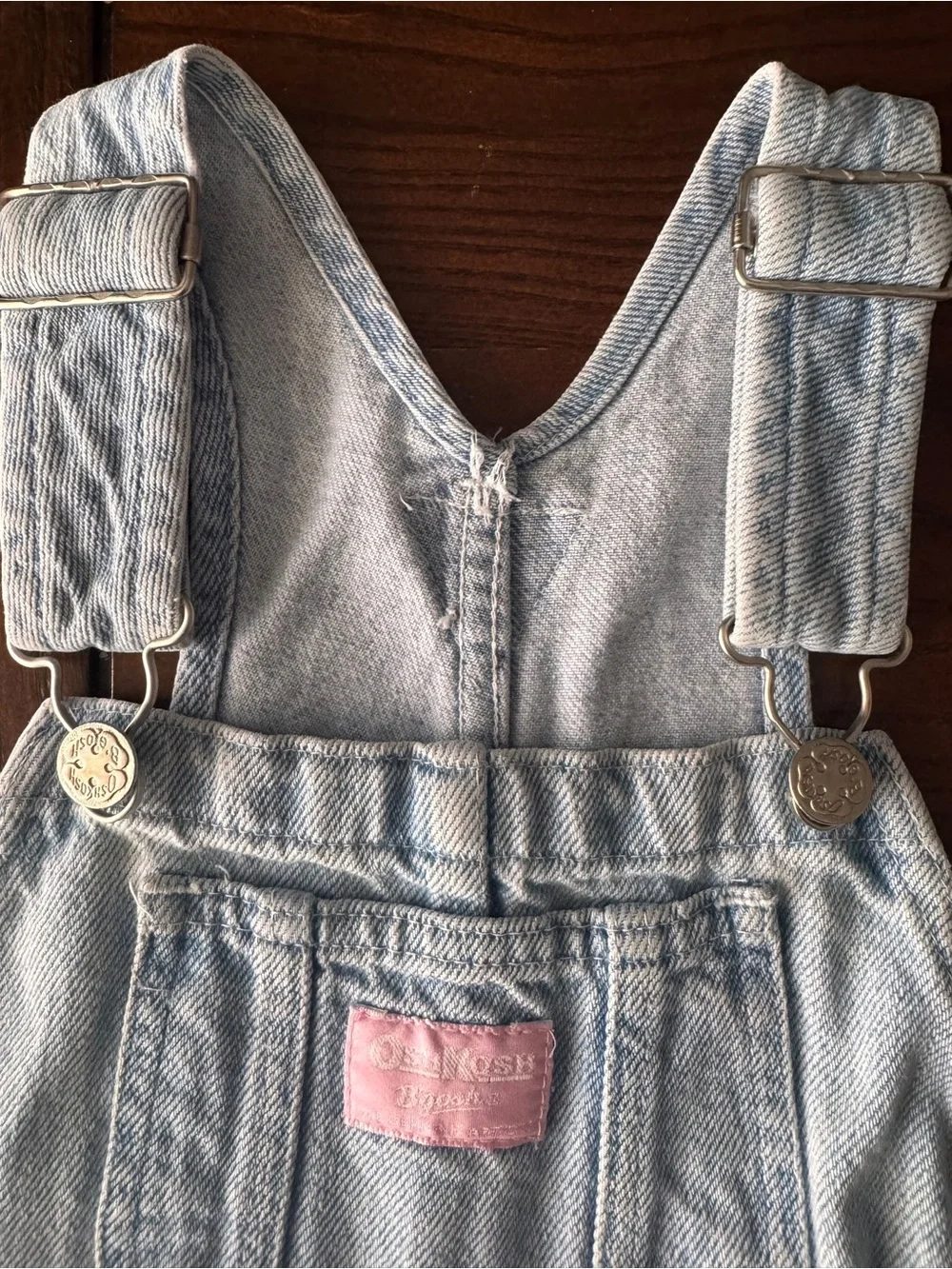 Vintage 90s OshKosh B’gosh Westbank Denim Shortalls Overalls Size 5 Light Wash